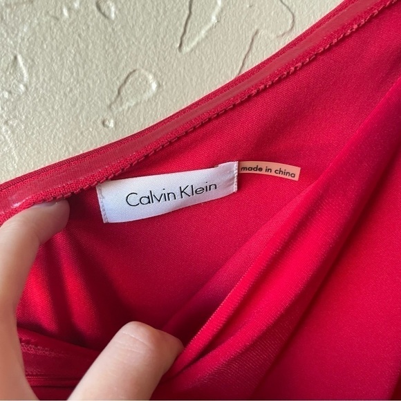 Calvin Klein‎ Red One Shoulder Cocktail Dress - Picture 5 of 8